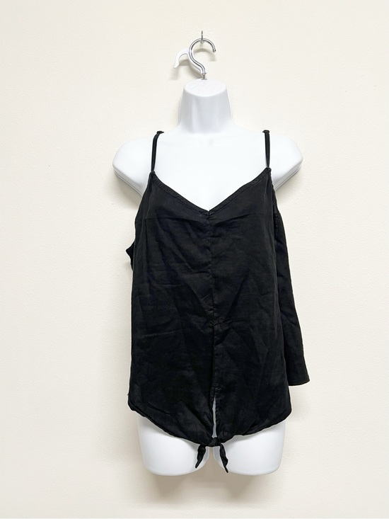The North Face Tops - The North Face Womens Classic Black Tie Front Spaghetti Strap Linen Tank Top XL